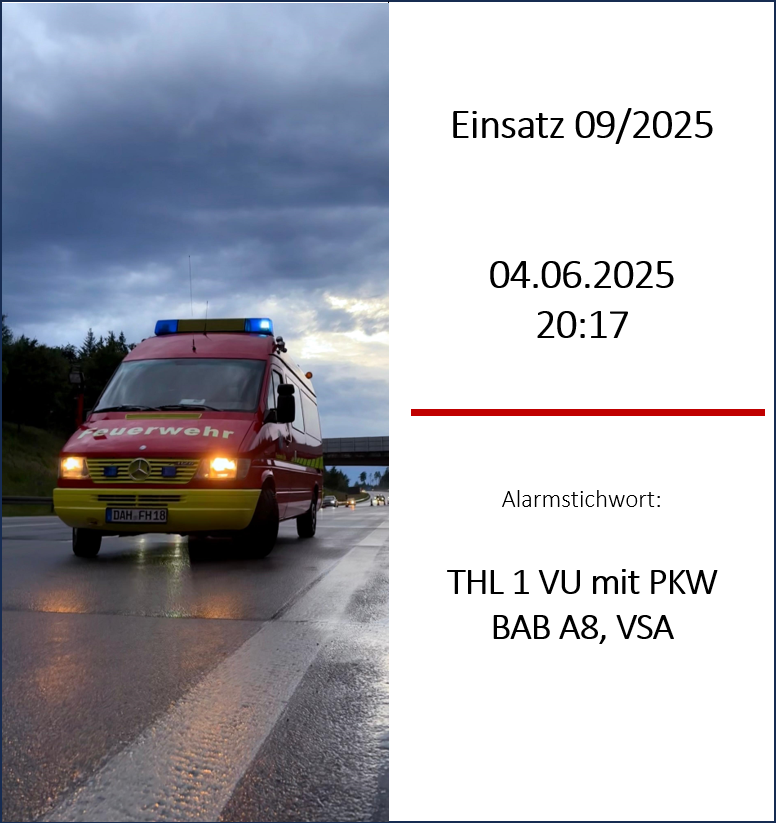 Feuerwehrauto auf Autobahn im Einsatz